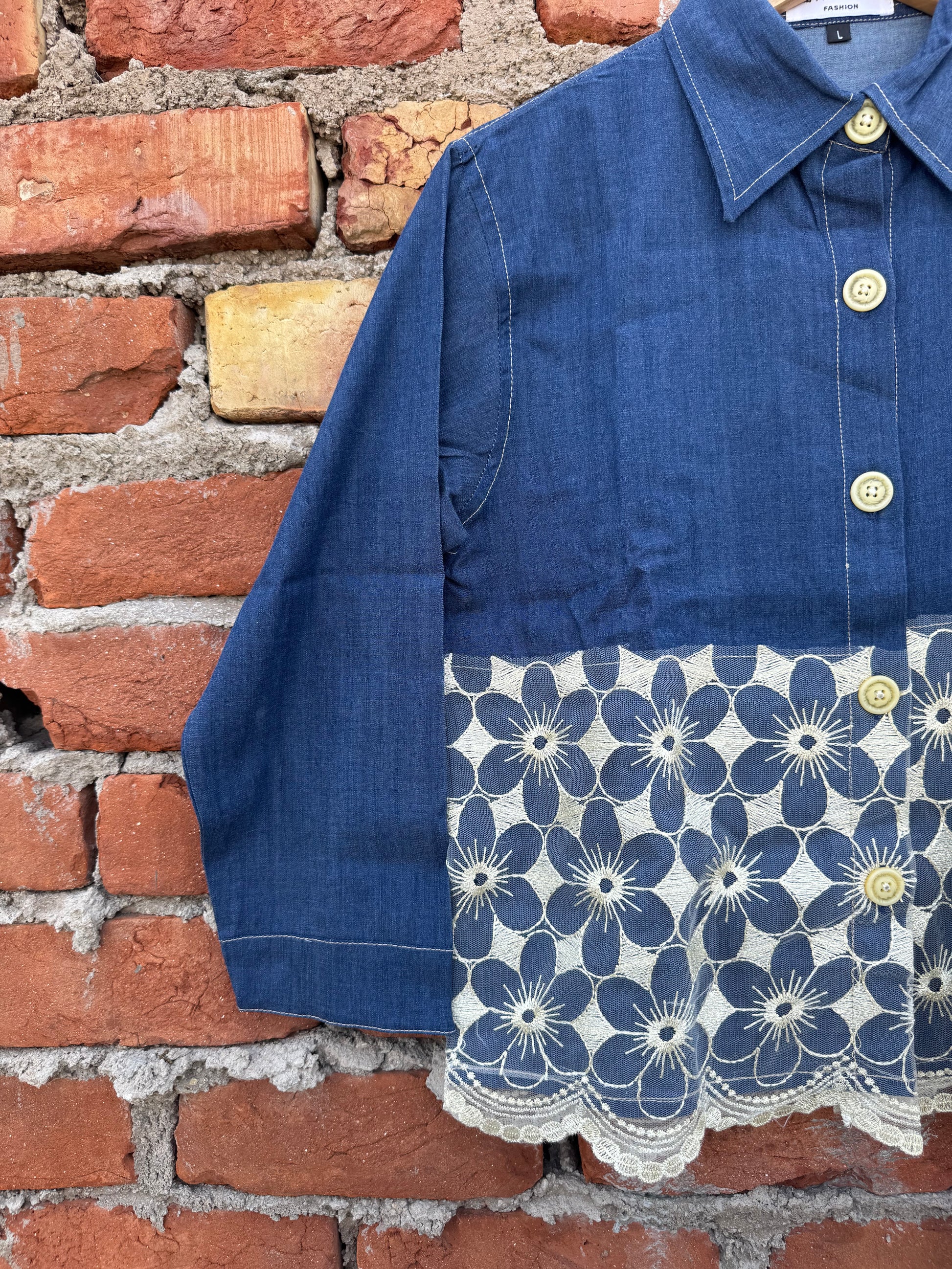 Flora Denim Lace Set